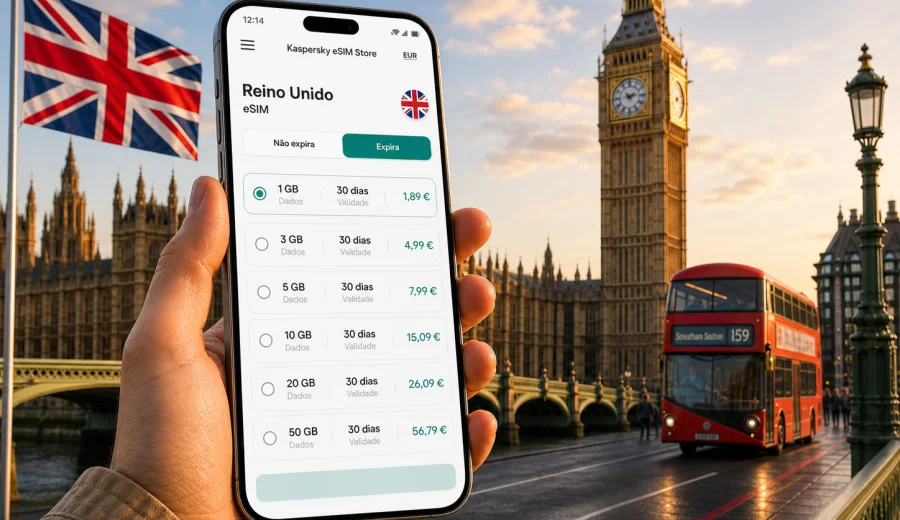 eSIM Reino Unido: internet móvel em viagem